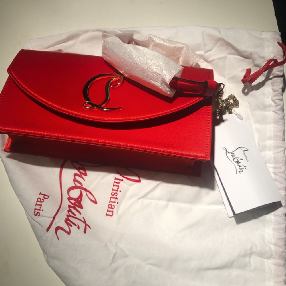 CHRISTIAN LOUBOUTIN Loubi54 Small satin crossbody clutch - Picture 14 of 16